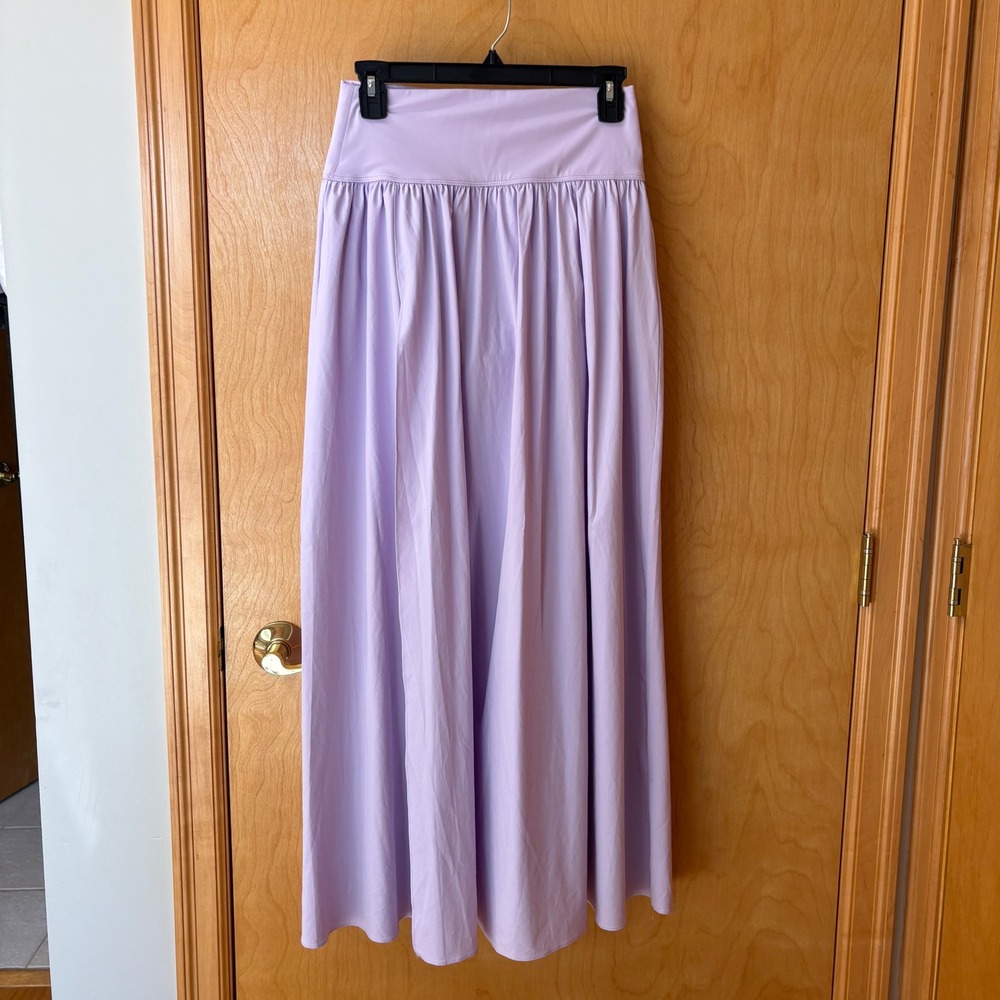 Halara Maxi Skirt Women S Lavender High Waisted Built-in Shorts Slit Athleisure